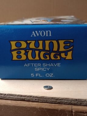 Avon Dune Buggy After Shave - Blue & Yellow Logo